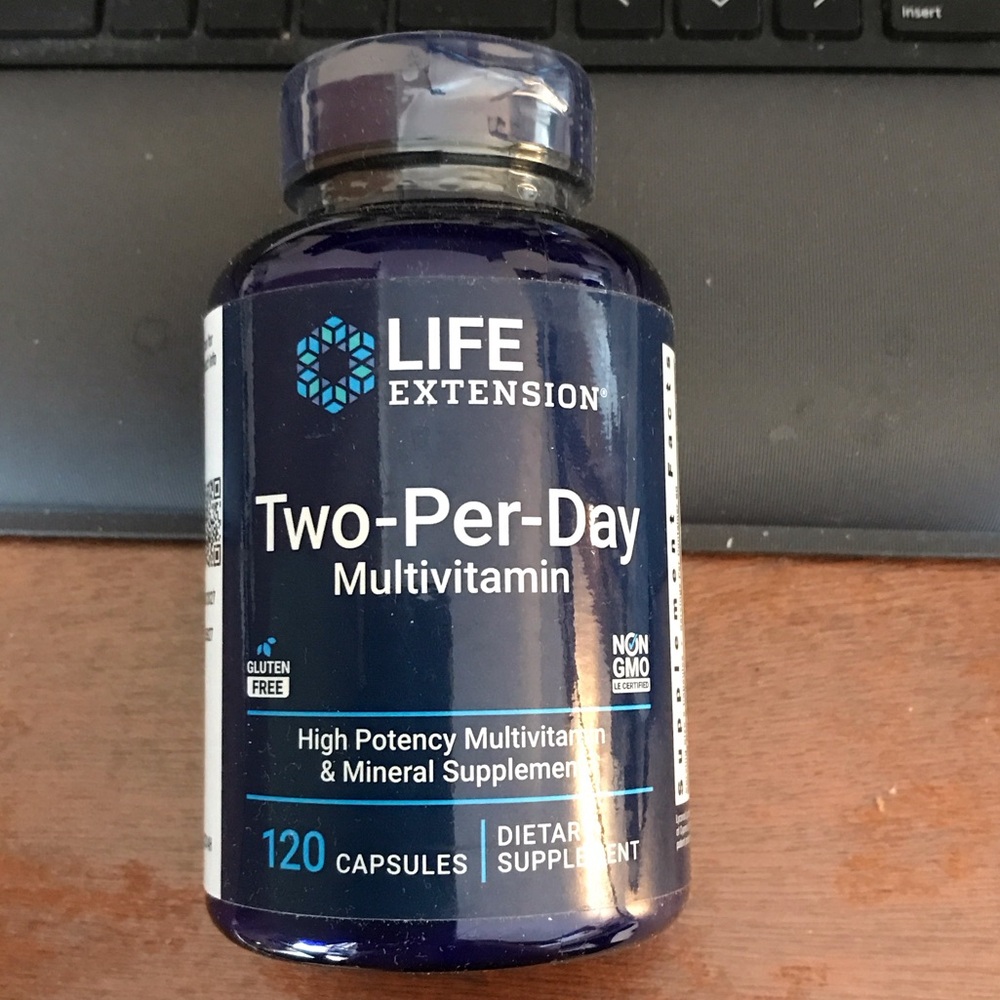 Life Extension Two-Per-Day Multivitamin - Navy Blue Bottle